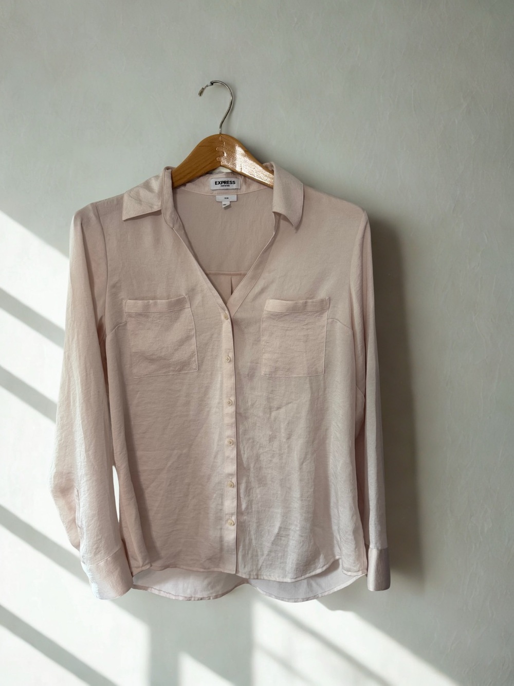 Express Pale Blush Button-Down Shirt Slim Fit